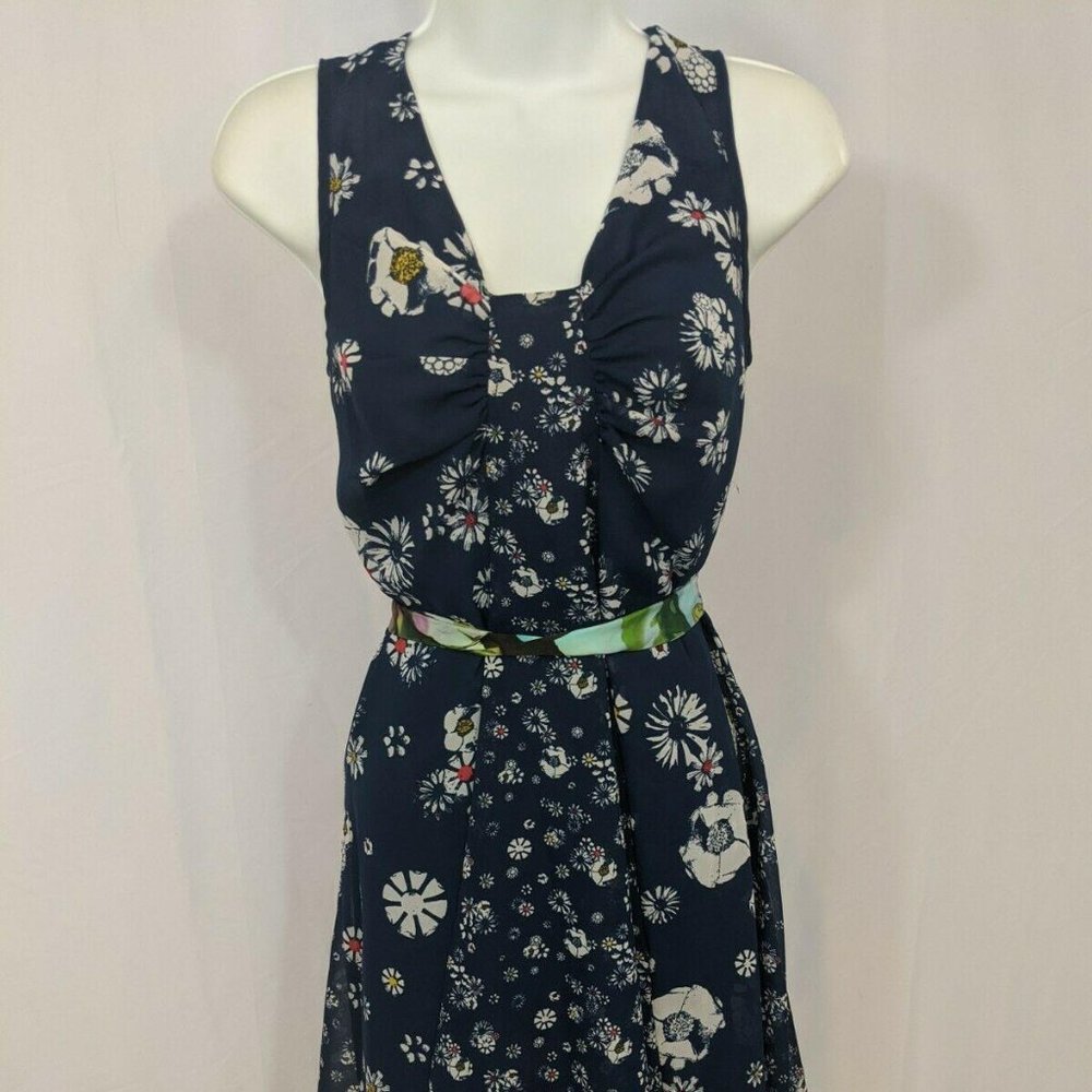 Jason Wu Blue Sleeveless Floral print Chiffon Dress Size XS